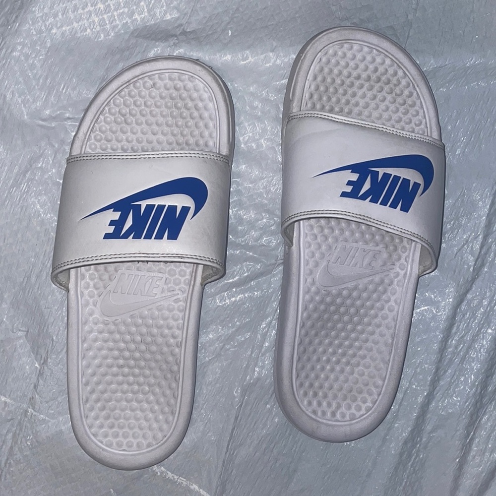 Nike white slides